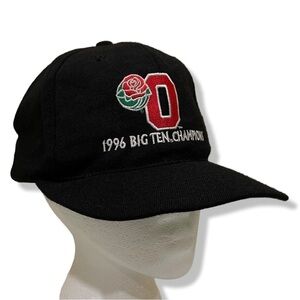 Vintage 1996 Ohio State BuckEyes Big 10 Champions SnapBack Hat 100% WOOL